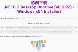 感谢下载 .NET 8.0 Desktop Runtime (v8.0.22) - Windows x64 Installer!